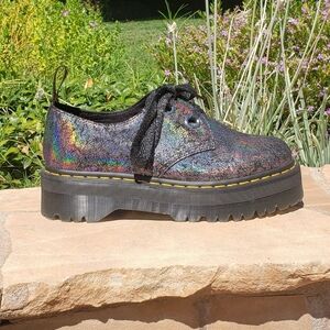 Dr Martens Holly cracked rainbow sparkle